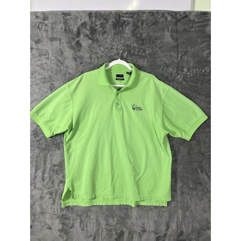 Divots DriWay Polo Shirt Mens XL Green Santee National Golf Club Short Sleeve